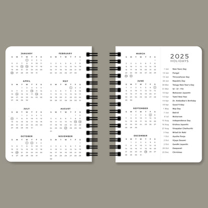 Wild Bouquet Spiral 2025 Planner - A5 Size Soft Case Weekly Planner with 100gsm paper - Floral Design