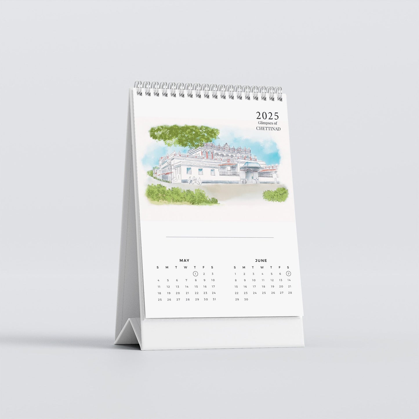 2025 Table Top Calendar - Glimpses of Chettinad - PaperKaite