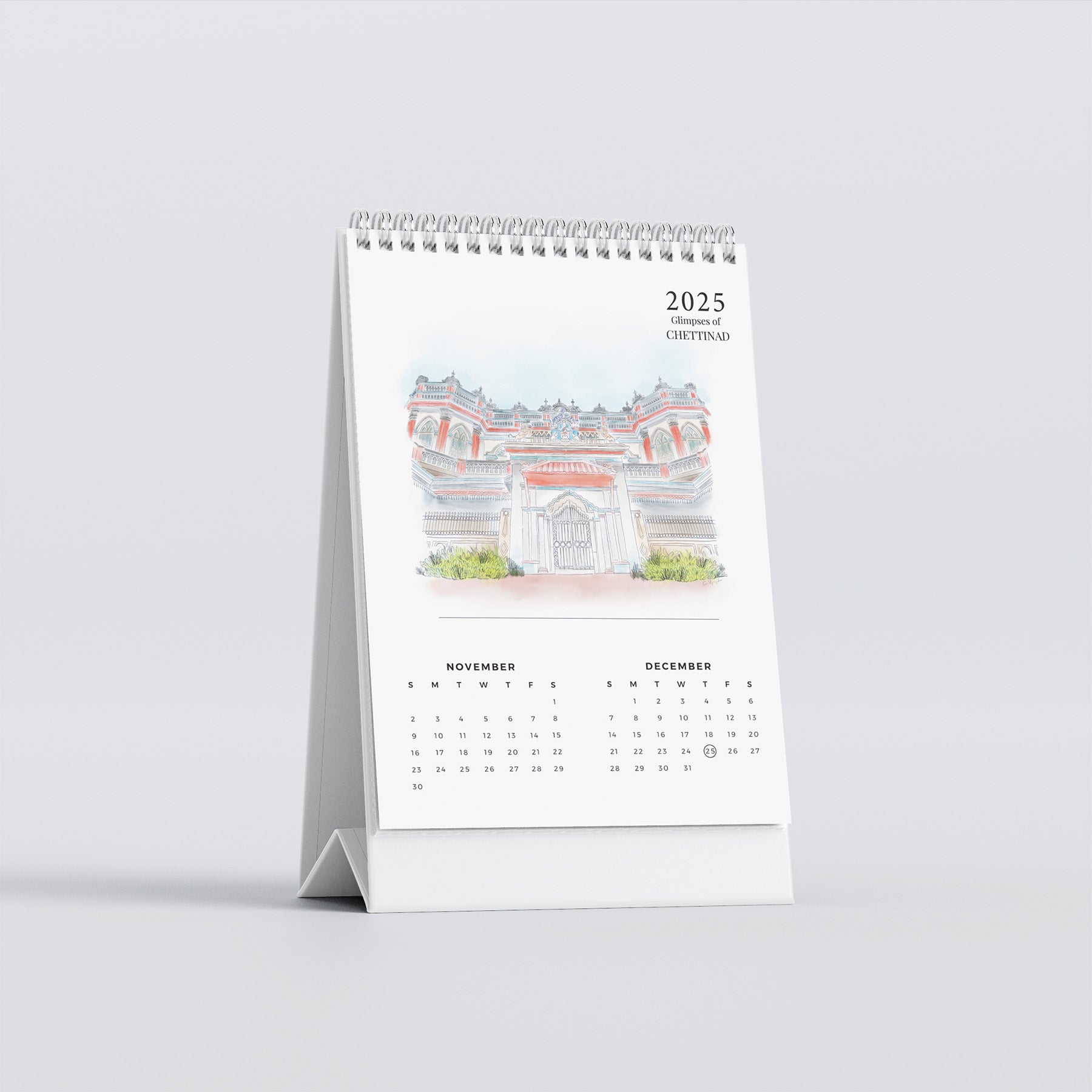 2025 Table Top Calendar - Glimpses of Chettinad - PaperKaite