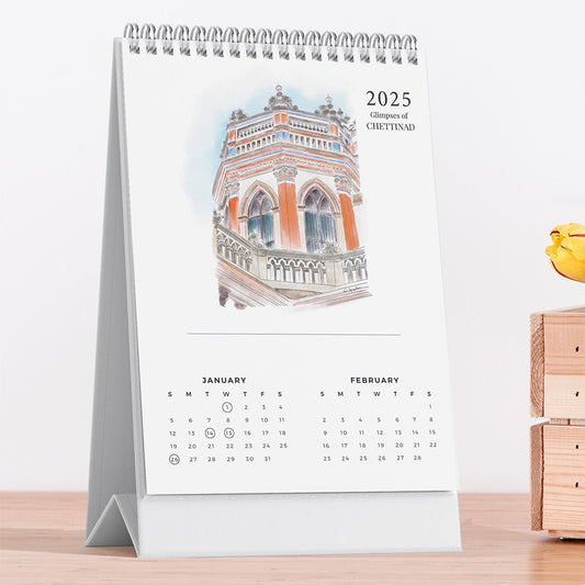 2025 Table Top Calendar - Glimpses of Chettinad - PaperKaite