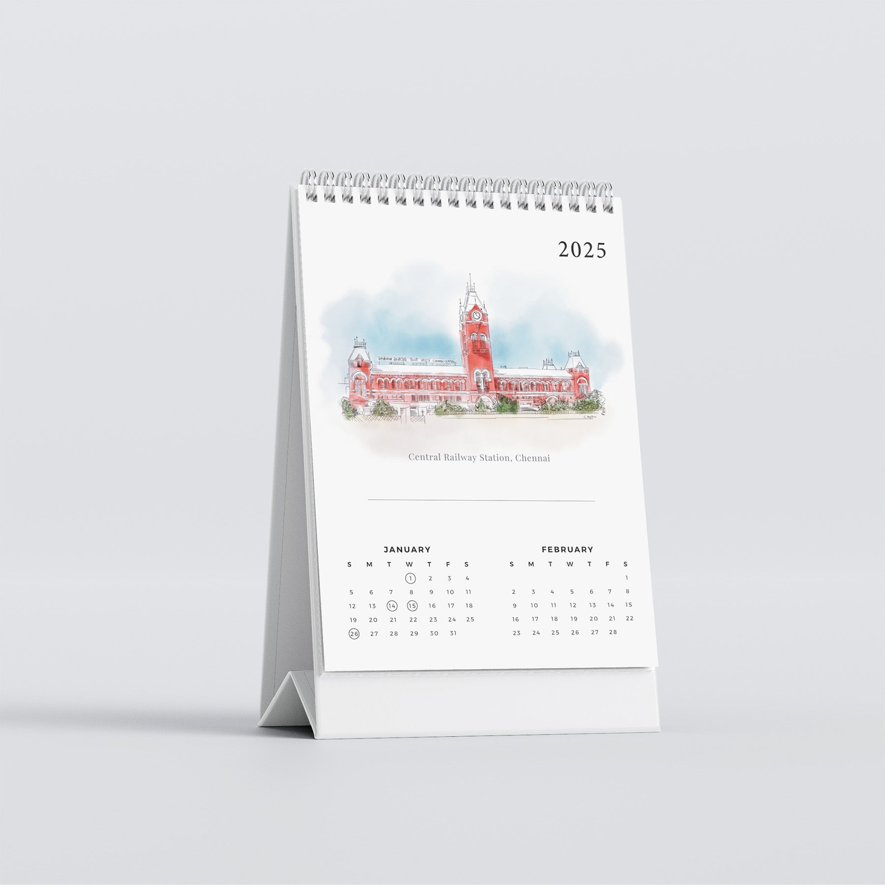 2025 Table Top Calendar - Madras Series - PaperKaite