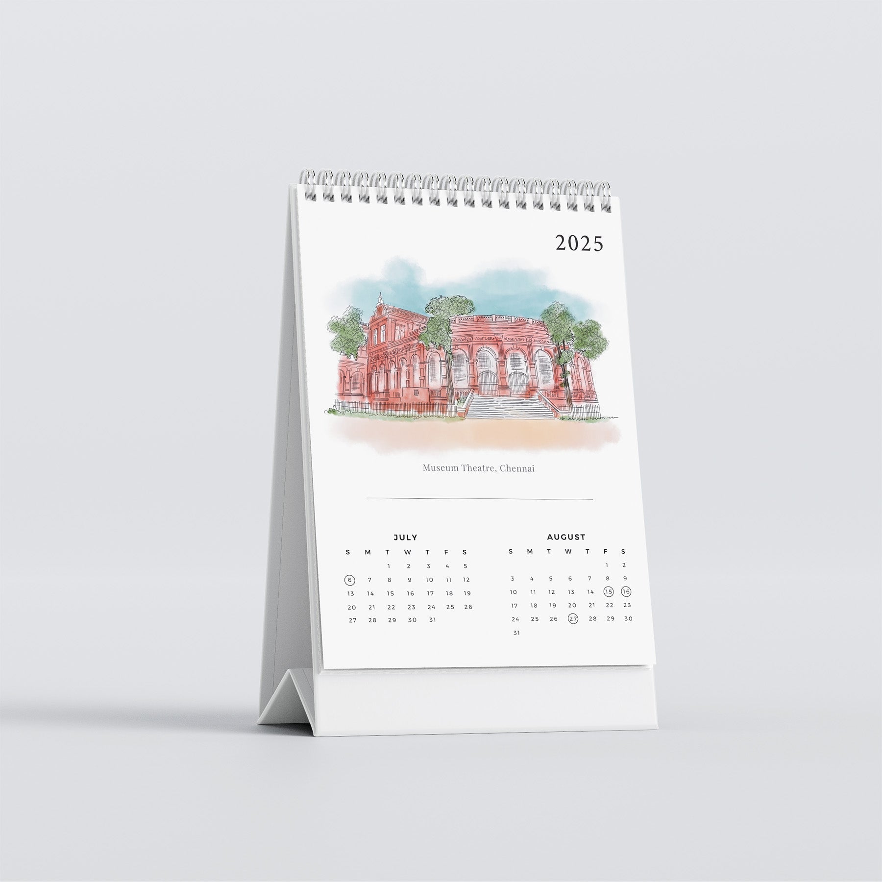 2025 Table Top Calendar - Madras Series - PaperKaite