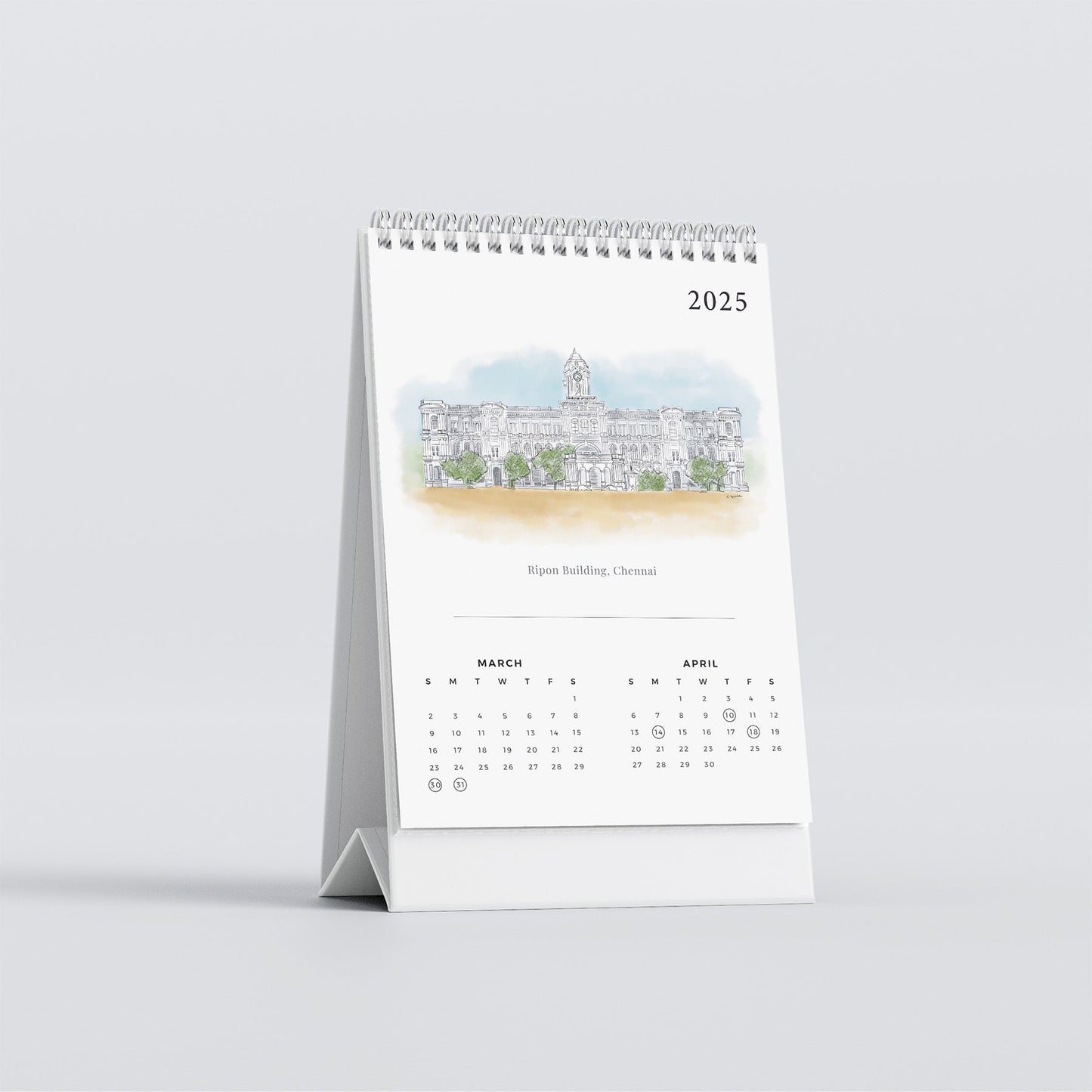 2025 Table Top Calendar - Madras Series - PaperKaite