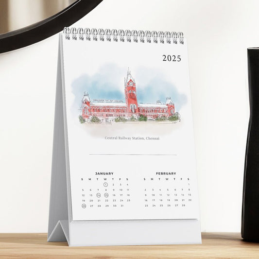 2025 Table Top Calendar - Madras Series - PaperKaite