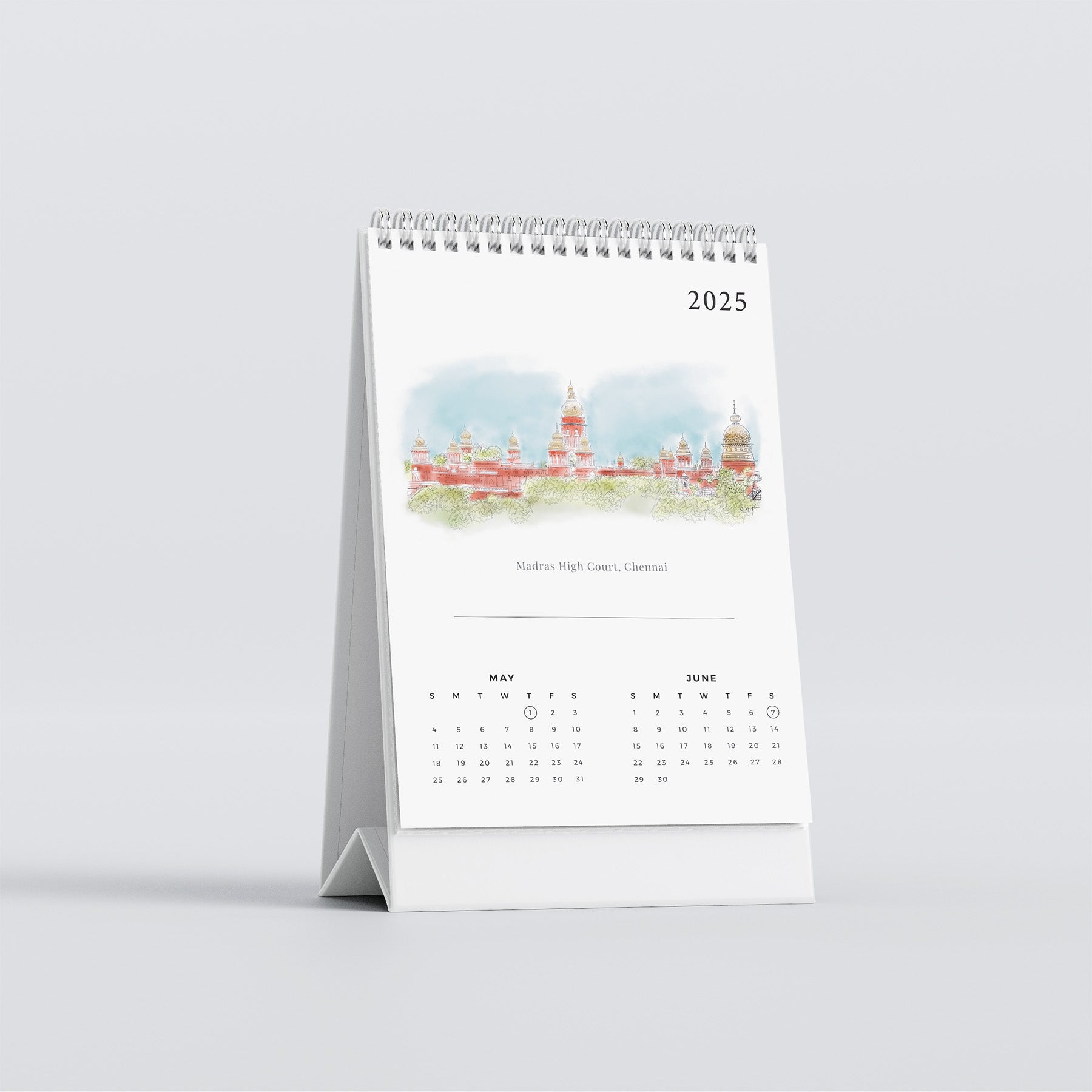 2025 Table Top Calendar - Madras Series - PaperKaite