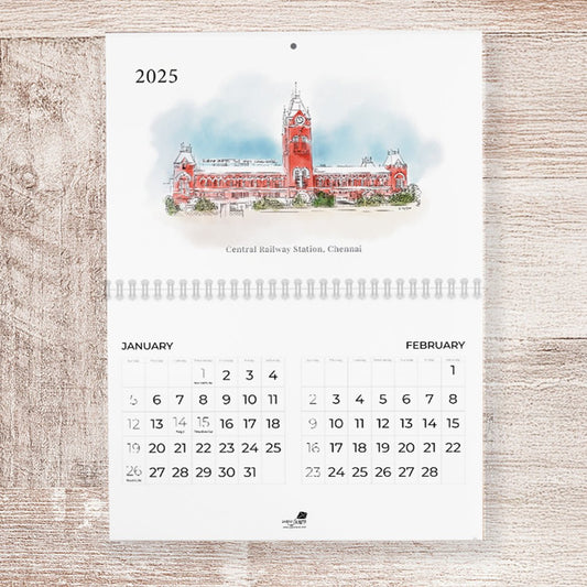 2025 Wall Calendar - Madras Series - PaperKaite