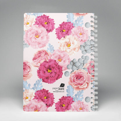 Blush Spiral 2025 Planner - A5 Size Soft Case Weekly Planner with 100gsm paper - Floral Design - PaperKaite