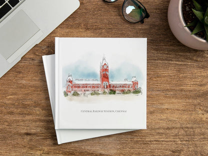 Chennai Central Station Square Hard Case Journal - PaperKaite