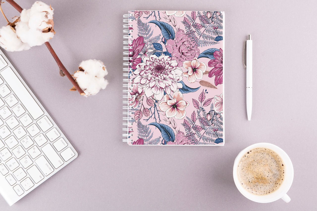 Floral Dreams Hardbound Spiral Journal - PaperKaite