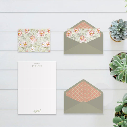 Lavender Sage Customized Note Card Set - PaperKaite