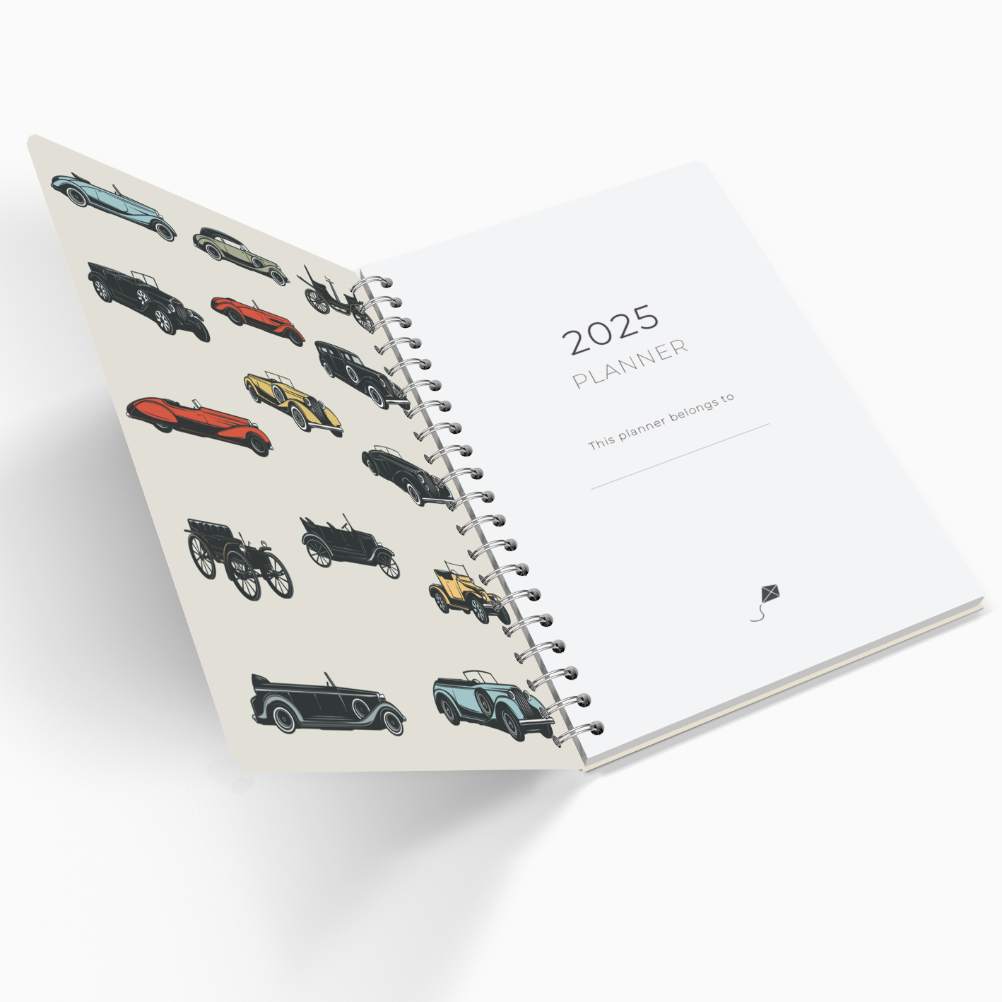 Vintage Cars 2025 Planner - A5 Size Soft Case Weekly Planner with 100gsm paper - Gifting for Men