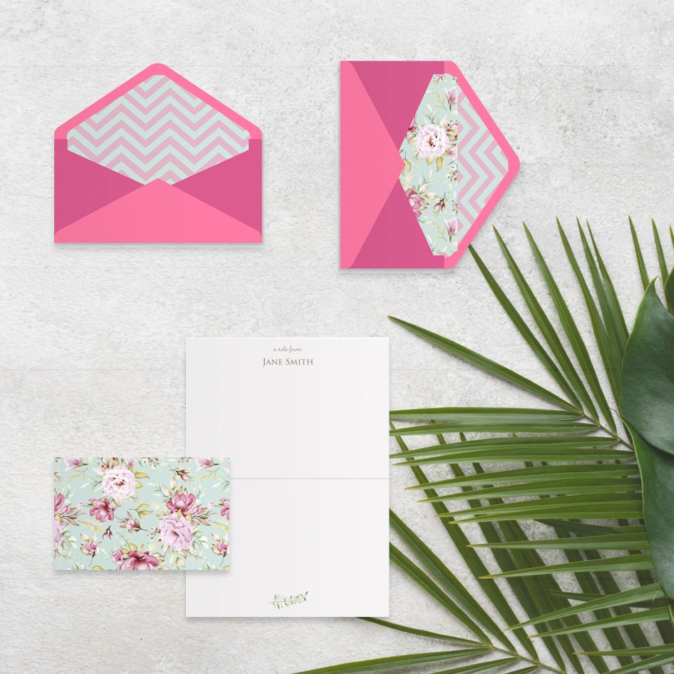 Pink Sky Customized Note Card Set - PaperKaite