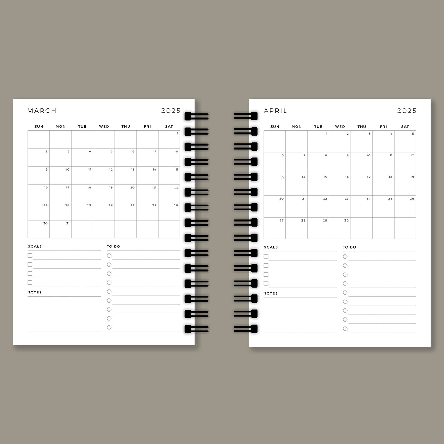 Royal Purple Hardbound Spiral 2025 Planner - Hard Case Weekly Planner with 100gsm paper - PaperKaite