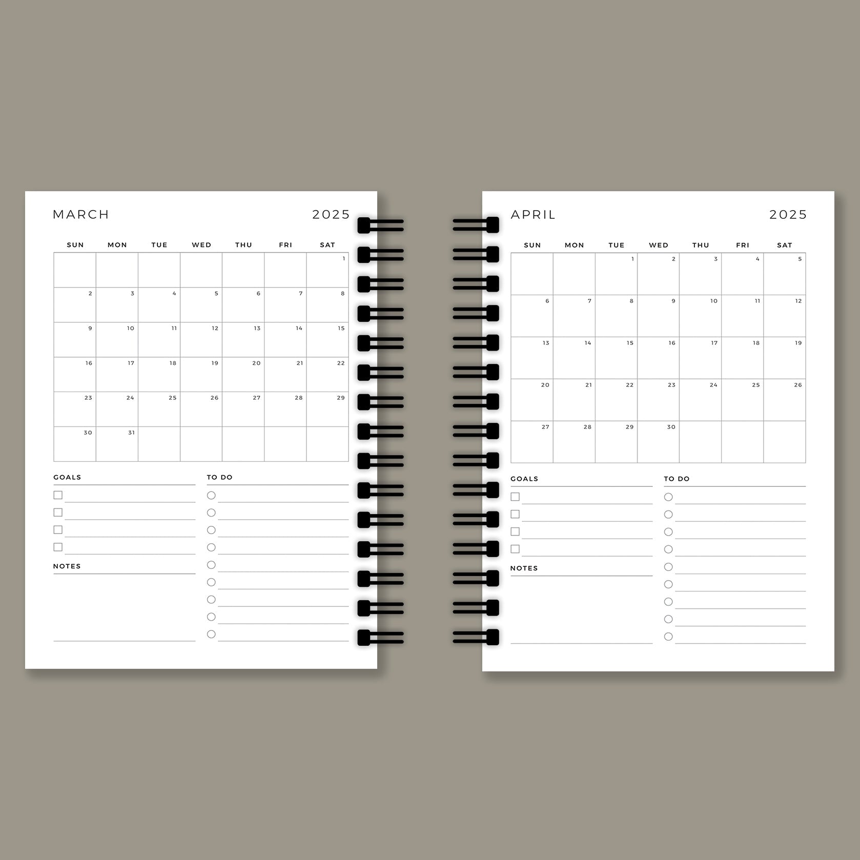 Royal Purple Hardbound Spiral 2025 Planner - Hard Case Weekly Planner with 100gsm paper - PaperKaite