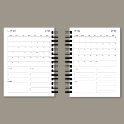 Royal Purple Hardbound Spiral 2025 Planner - Hard Case Weekly Planner with 100gsm paper - PaperKaite