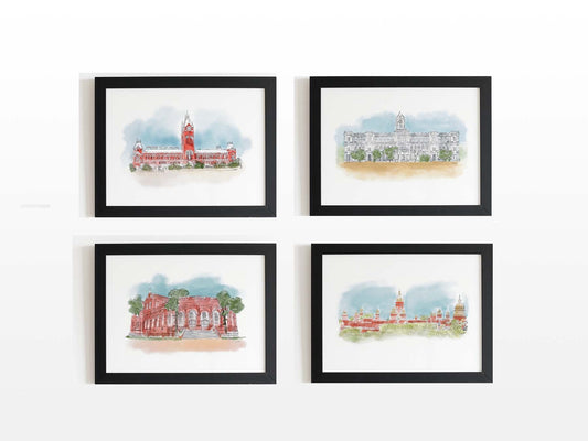 The Chennai Series - Art Print - Pack of 4 - PaperKaite