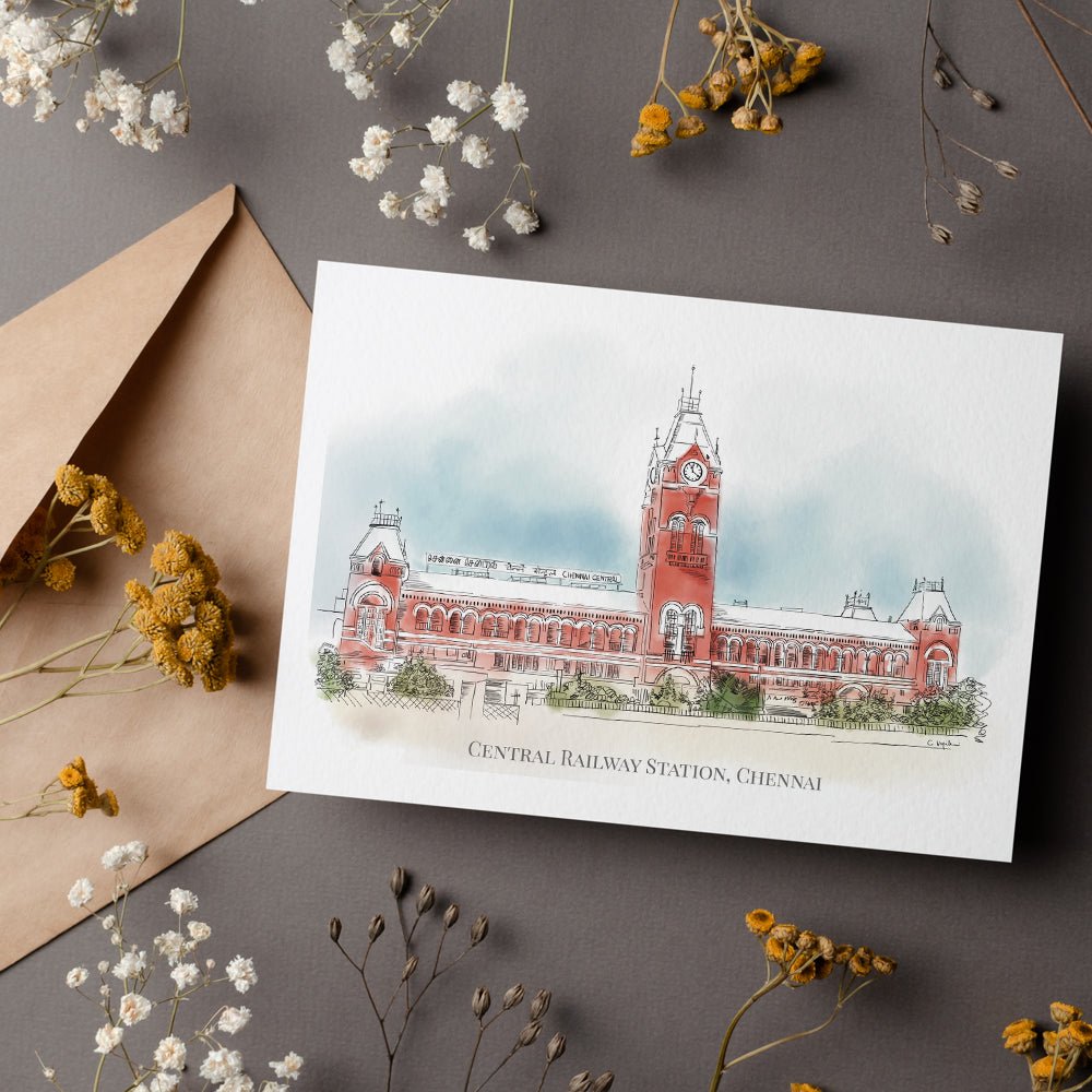 The Chennai Series - Hand Sketched Greeting Card Set - PaperKaite