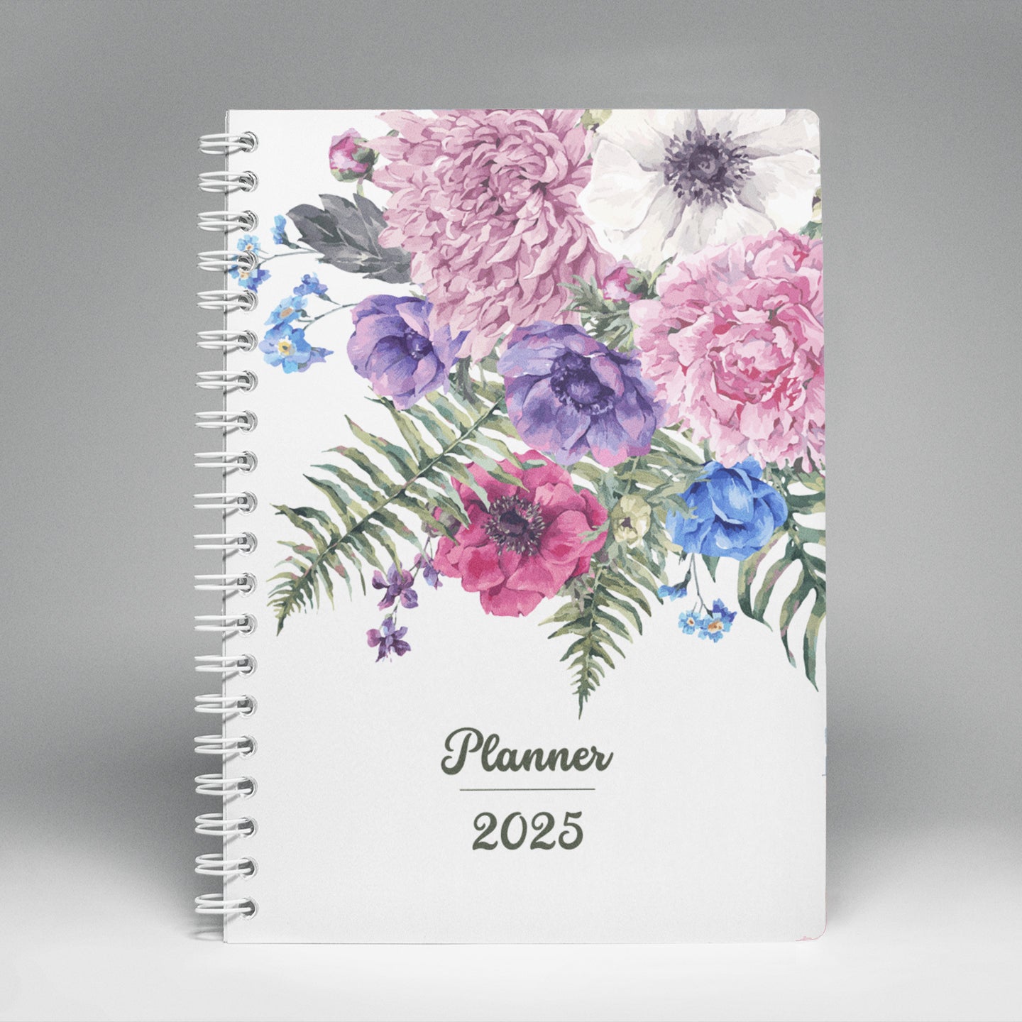 Wild Bouquet Spiral 2025 Planner - A5 Size Soft Case Weekly Planner with 100gsm paper - Floral Design