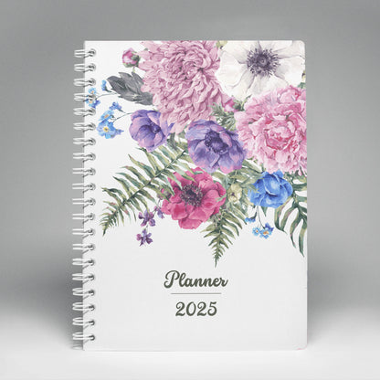 Wild Bouquet Spiral 2025 Planner - A5 Size Soft Case Weekly Planner with 100gsm paper - Floral Design